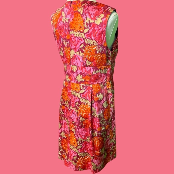 MICHAEL Michael Kors Pink & Orange Floral Print Button-Detail Shift Dress Sz 8P - Picture 12 of 16